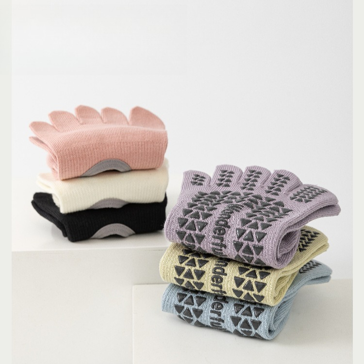 Women Cotton Five Toe Yoga Soc - Grip Sock Yoga 评论和价格