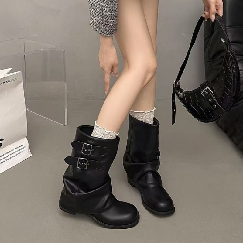 Women Black Slouchy Mid Calf B - No Show Sock Women 评论和价格